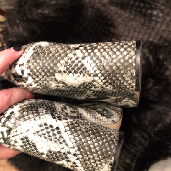 Boutique, Snake Print chunky heel Booties - Picture 2 of 6